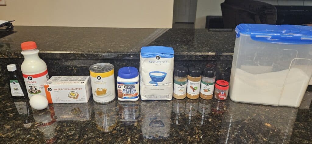 Kona Café Pumpkin Pancakes Recipe Ingredients: Vanilla Extract, Whole Milk, Egg, Butter, Pumpkin Puree, Baking Powder, All-Purpose Flour, Ginger, Cinnamon, Nutmeg, Ground Cloves, Sugar