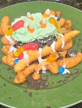 Oogie Boogie Worms and Dirt Funnel Cake Fries Recipe